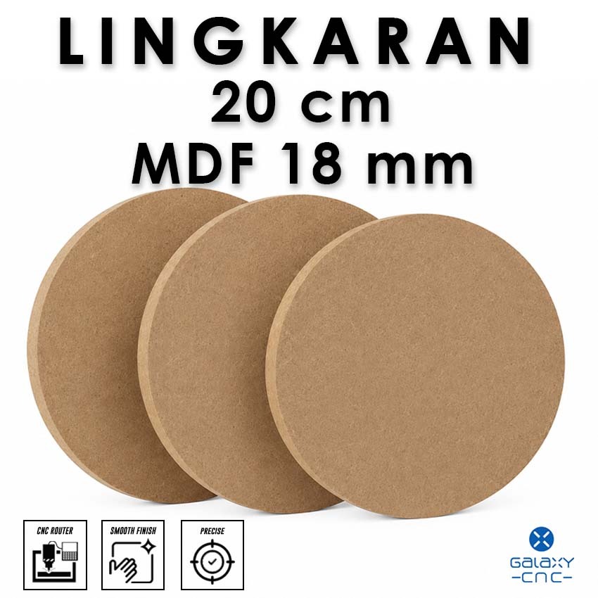 Lingkaran 20 cm - MDF 18 mm - MDF board / papan MDF kayu