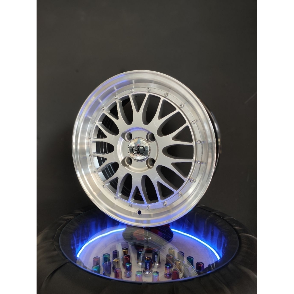 Velg racing mobil BBS LM Silver Machine Lip Ring 15 pcd 4x100