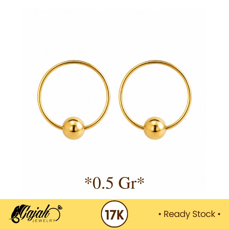 Anting Anak Emas 17K -  0.5 Gram S3247