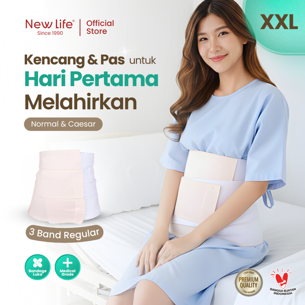 New Life XXL 3 Band Korset Reguler Korset Pasca Melahirkan Gurita Ibu Melahirkan Korset Melahirkan S