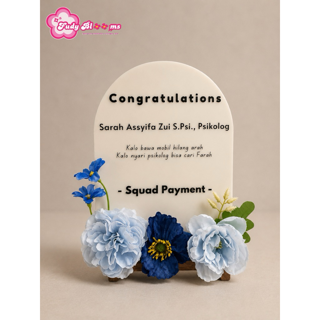 Papan Bunga Acrylic • Flower Sign • Acrylic Bloom