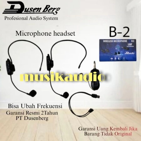 MIC WIRELESS HEADSET DUSENBERG B2 2 MIC WIRELESS BANDO ORIGINAL