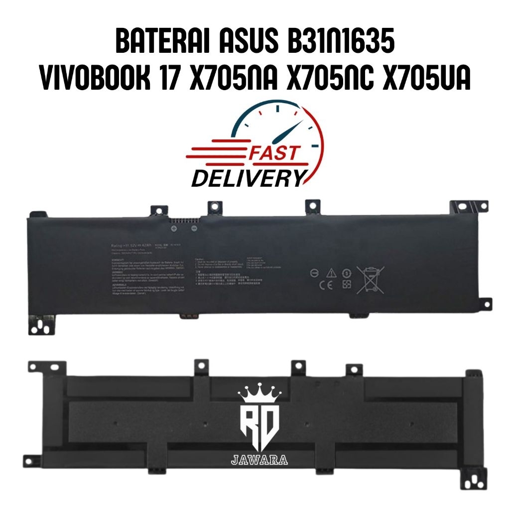 BATERAI B31N1635 ASUS VIVOBOOK PRO 17 A705U A705UA X705UA X705UB X705NA X705NC X705MA X705UF X705UN 