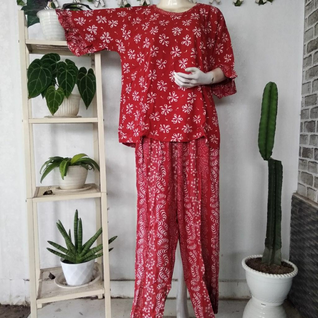 Daster Qonita (Ld122) Setelan Celana Jumbo Batik Pekalongan
