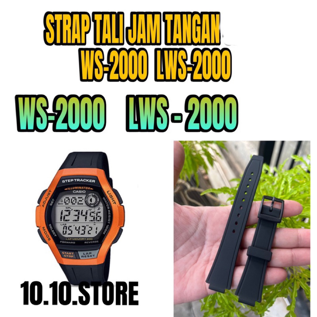 STRAP TALI JAM TANGAN  WS-2000H WS2000H  WS 2000H LWS-2000 LWS 2000 LWS2000  digital rubber pas dan 