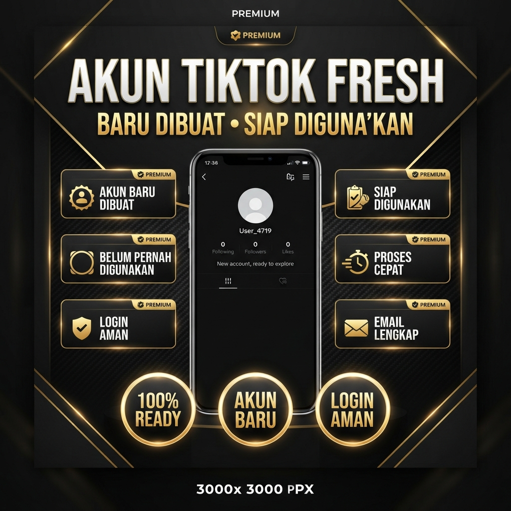 Akun TikTok Fresh 0-500 Followers | Akun Baru Siap Digunakan