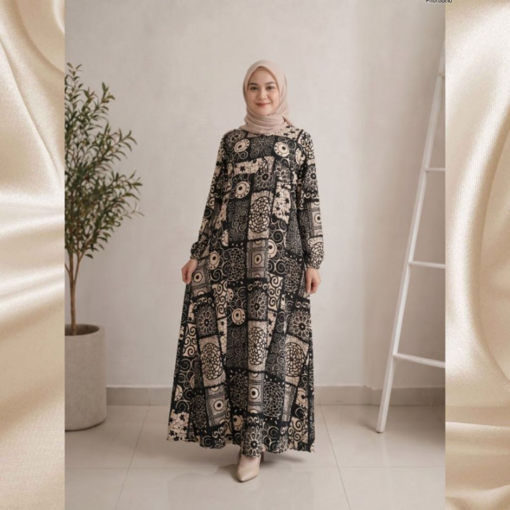 Homedress Gamis Daily Bahan Rayon Ld 120cm