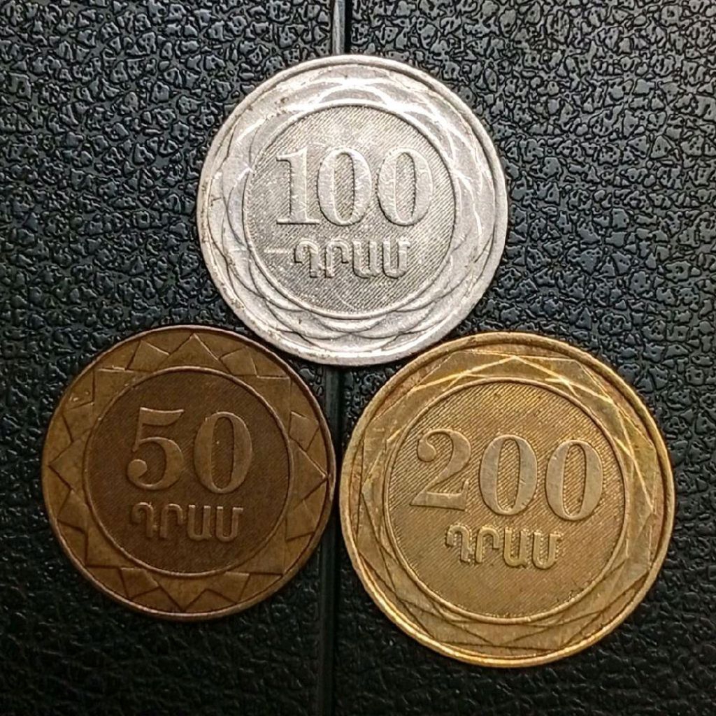 PAKET BUNDLING Koin Armenia 3 keping 50-100-200 Dram 2003 koleksi