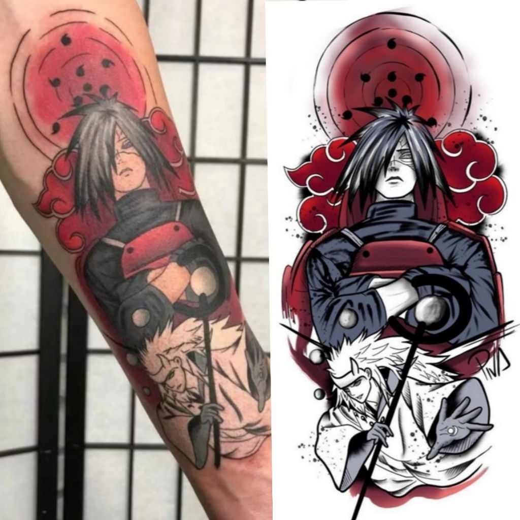 Tattoo Temporary Tato Temporer Tahan Air Sementara Motif Musuh Anime Naruto Lama MADARA UCHIHA