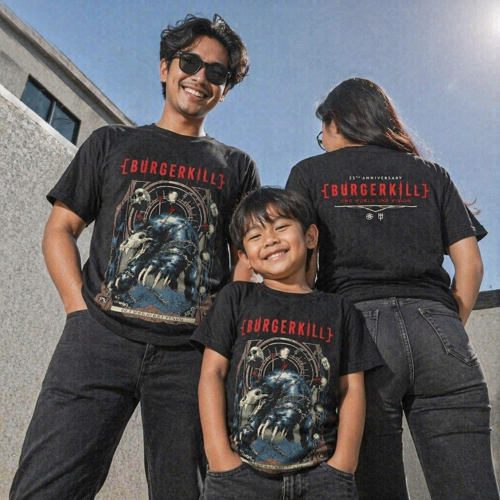 Burgerkill x Maternal - Uprising Tshirt 100% Cotton | Bisa untuk Kaos Ayah Anak | Bisa Untuk Family 