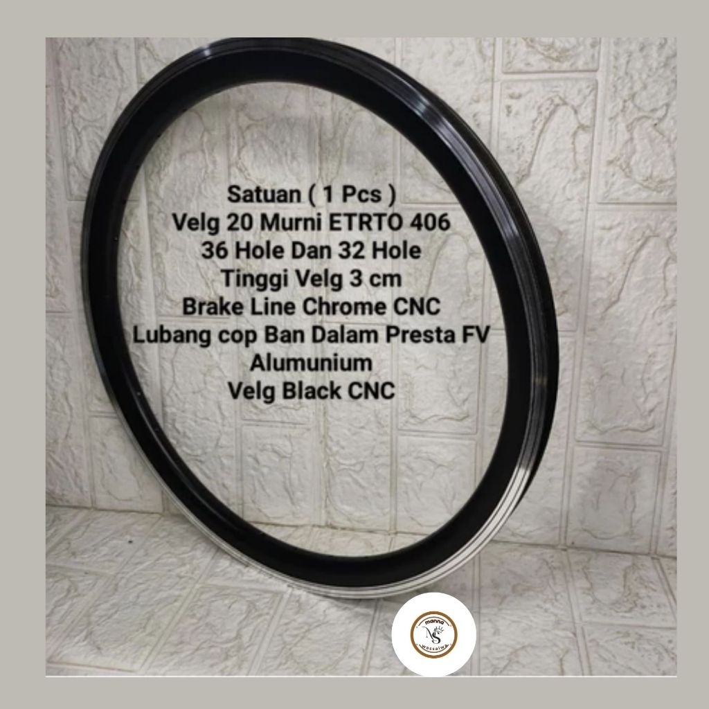 Ready Velg Rims 20 Murni 406 GTS-TEC 36H 32H Double Wall 3cm Black CNC Sepeda Lipat Seli BMX Minivel