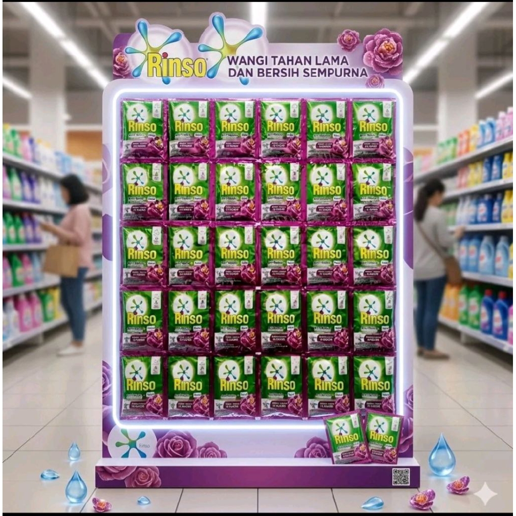 (96Sachet/1 dus ) Detergent Rinso Cair sasetl - Bersih, Lembut, Wangii