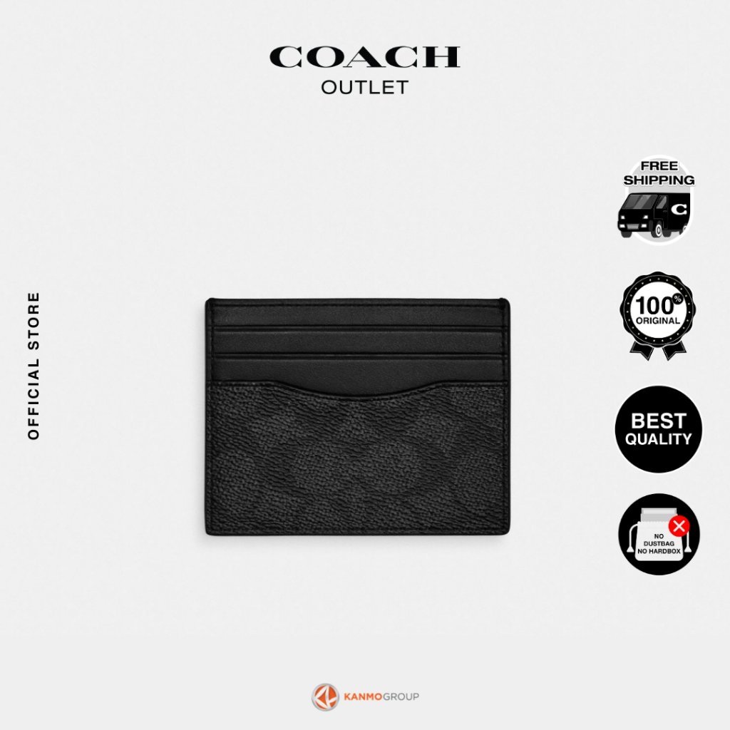 Coach Card Case In Signature Canvas - Dompet Kartu Pria