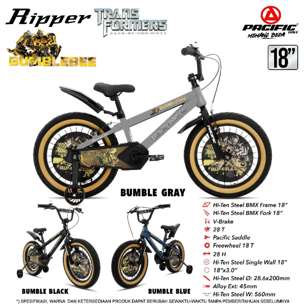 SEPEDA ANAK BMX 12 / 16 / 18 INCH PACIFIC VENTURA / RIPPER 3.0 TRANSFORMERS BAN JUMBO 3.0 ASLI ORIGI