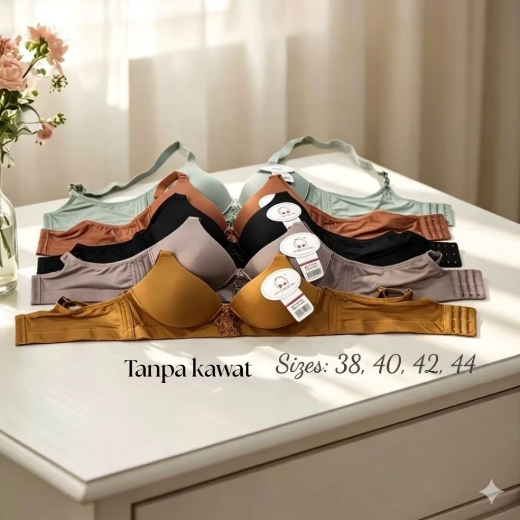 3 / 1 PCS Bh Bra Push Up Busa Tanpa Kawat 2033 Guini Dewasa Remaja Cup B Size 38 40 42 44 Berkualita