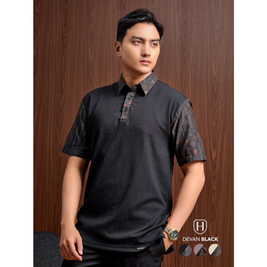 Polo Batik Laskala Kaos Pria Premium Lengan Pendek