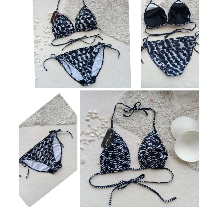 BK 3301 HITAM DOT - BIKINI PANTAi SEGITIGA IKAT