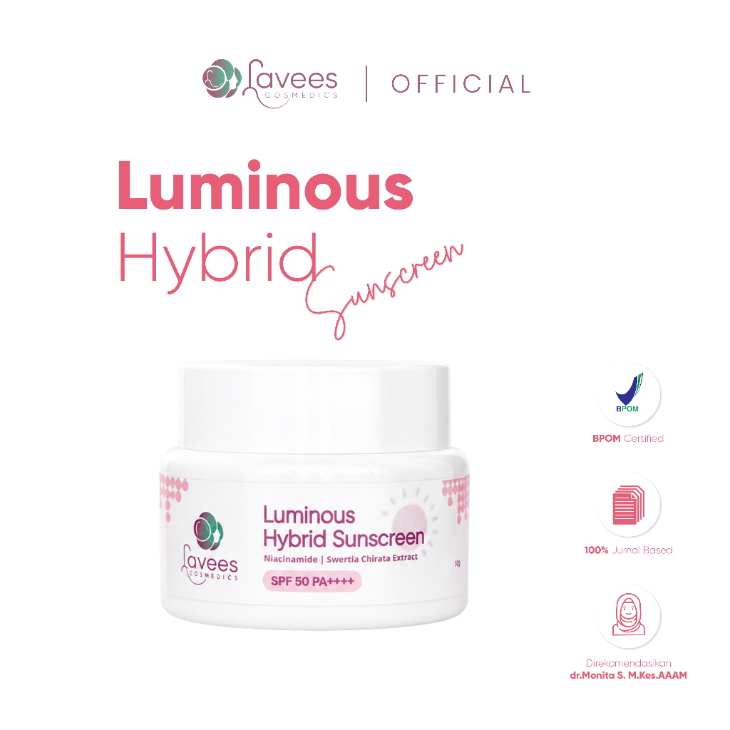 Lavees Cosmedics - Luminous Hybrid Sunscreen SPF50 PA++++ 10gr