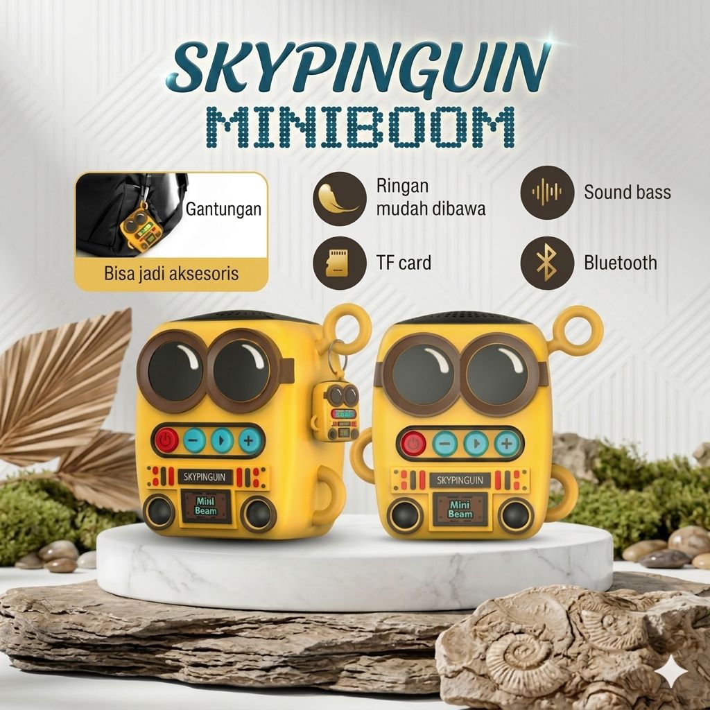 Speaker Bluetooth Portable Karakter Minion Lucu, Bluetooth Speaker Audio Waterproof and Dustproof Mi