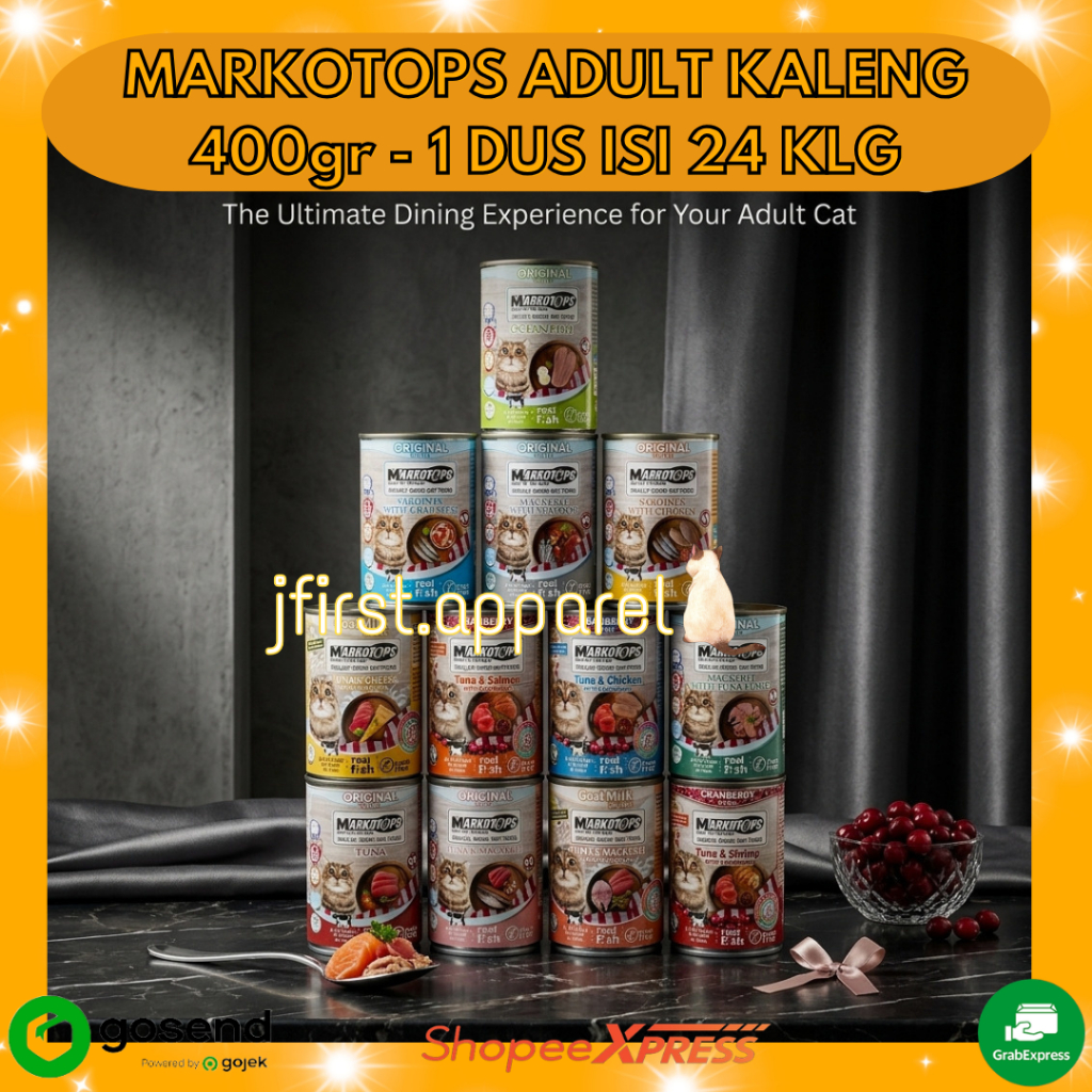 MARKOTOPS ADULT KALENG 400GR 1 DUS ISI 24 | MARKOTOPS MAKANAN BASAH KALENG KHUSUS INSTANT
