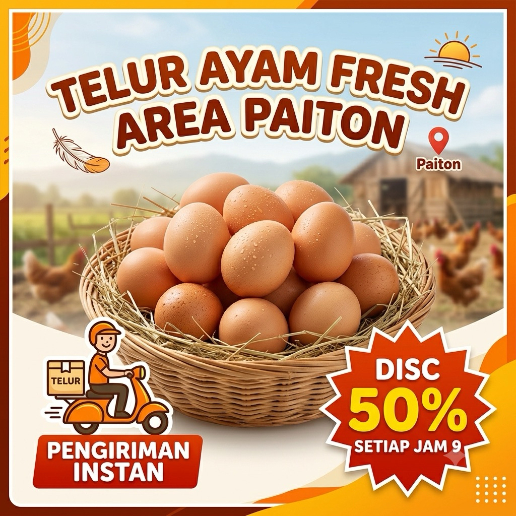 PROMO TELUR AYAM  1 Kg Pengiriman Instan Area Paiton