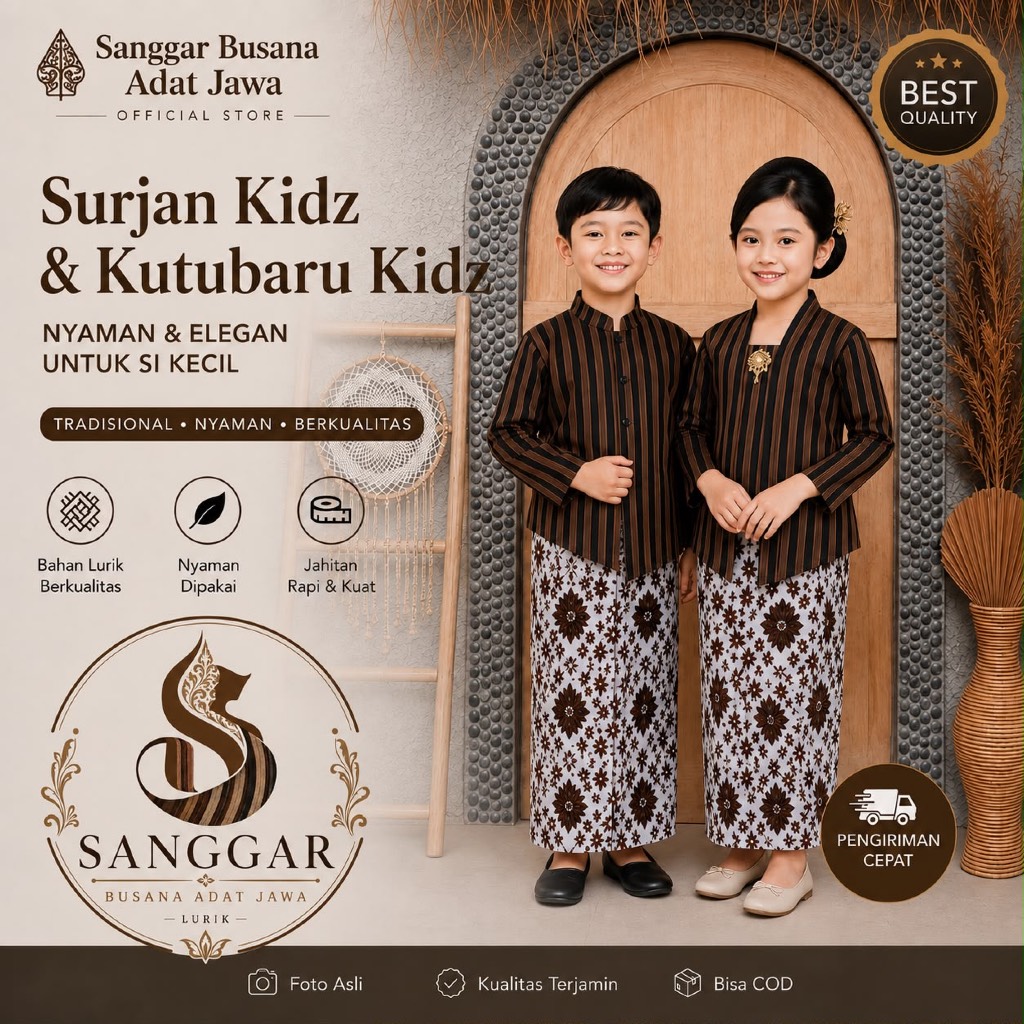 [PREMIUM] Baju Surjan Lurik Jawa COUPLE Pria Dan Wanita | Baju Lurik jawa Anak Anak Laki Laki dan Wa