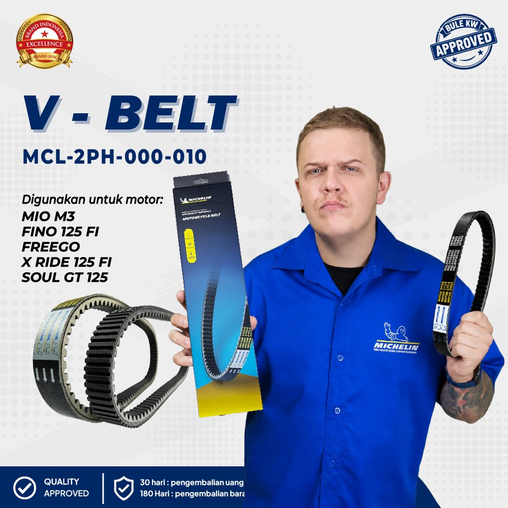 VANBELT MICHELIN MIO M3 2PH MIO Z MIO GT FREEGO MIO GEAR FINO XRIDE 125 ORIGINAL GARANSI 6 BULAN