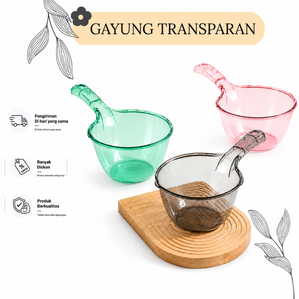 Gayung Transparan Gayung Mandi / Transparan Estetik Gayung Bayi