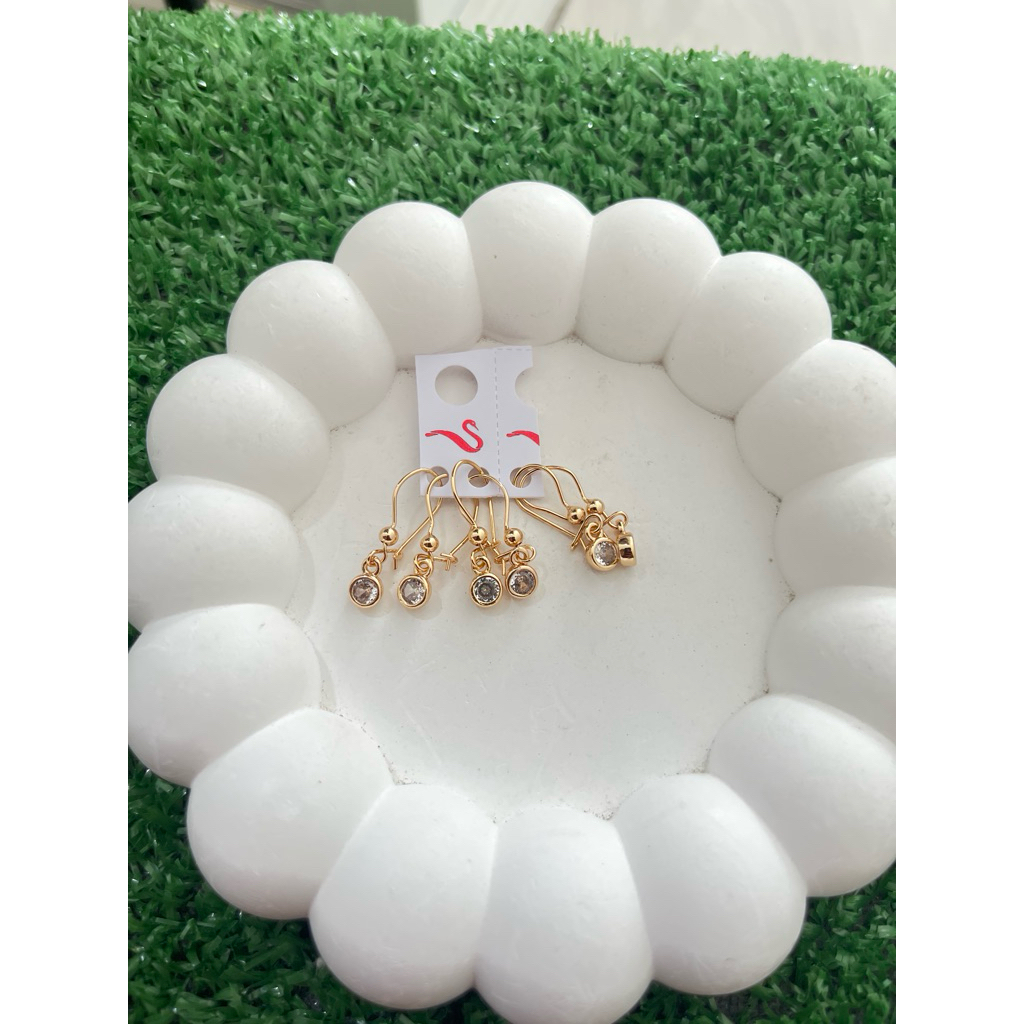 LUXURY Anting Gantung Xuping Permata bulat Simple
