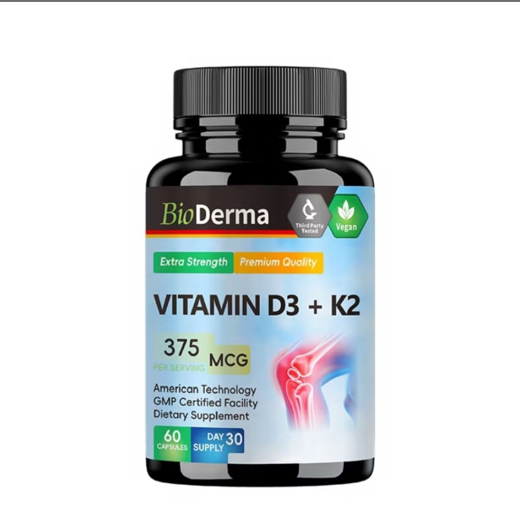 vitamin D3K2 1000IU, Bioderma, jaga kroadatan tulang, perbaiki metabolismetubuh, ideal untuk harian