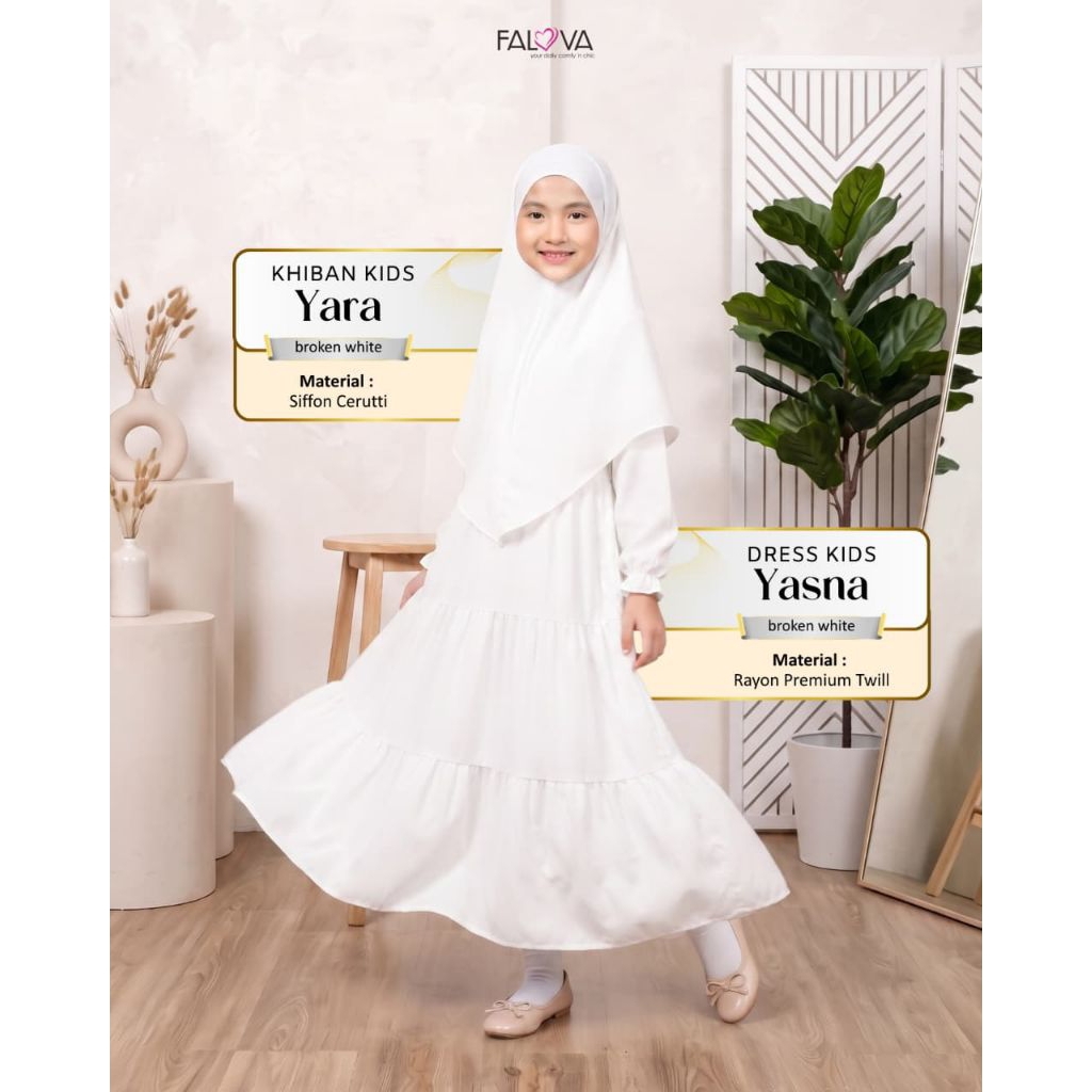 Gamis Anak | Yasna Kids Twill Falova (Tidak sama hijab)