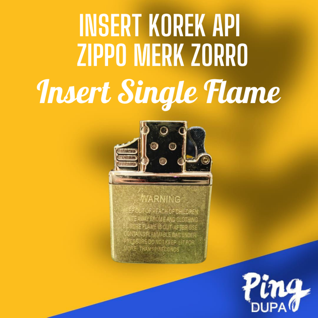 Insert Zippo Merk Zorro Single Flame Gold