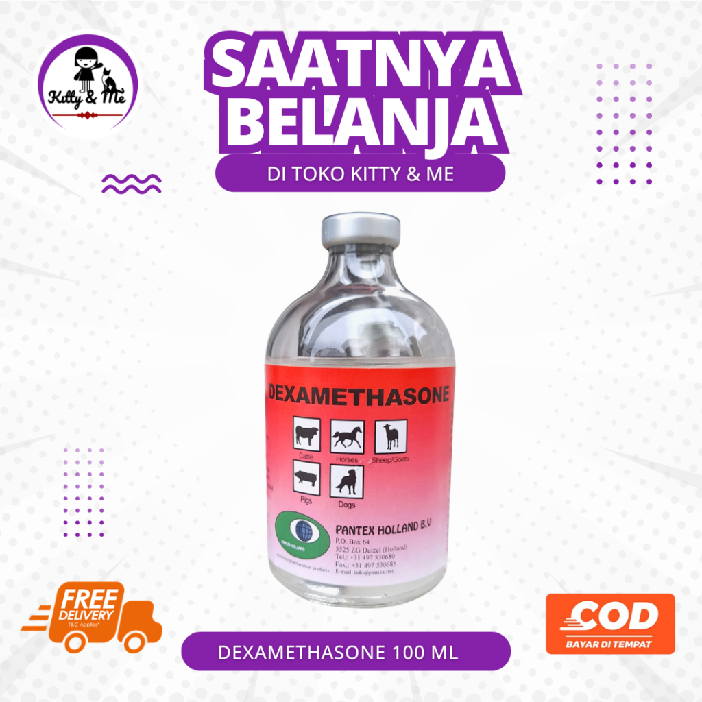 DEXAMETHASONE 100 ML PANTEX  HOLLAND - Antibiotik Hewan Anti Radang Anti Inflamasi