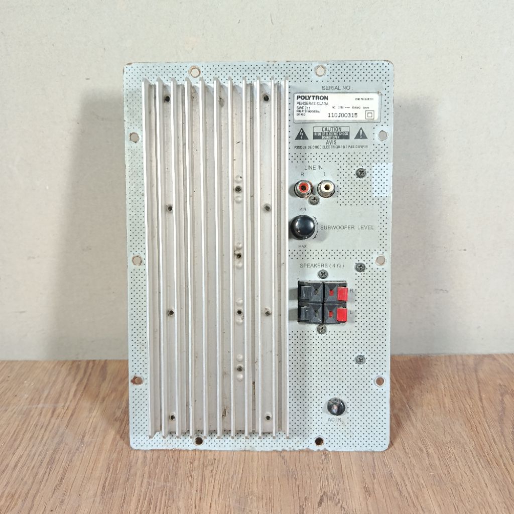 panel 2.1 kit subwoofer copotan polytron bekas normal