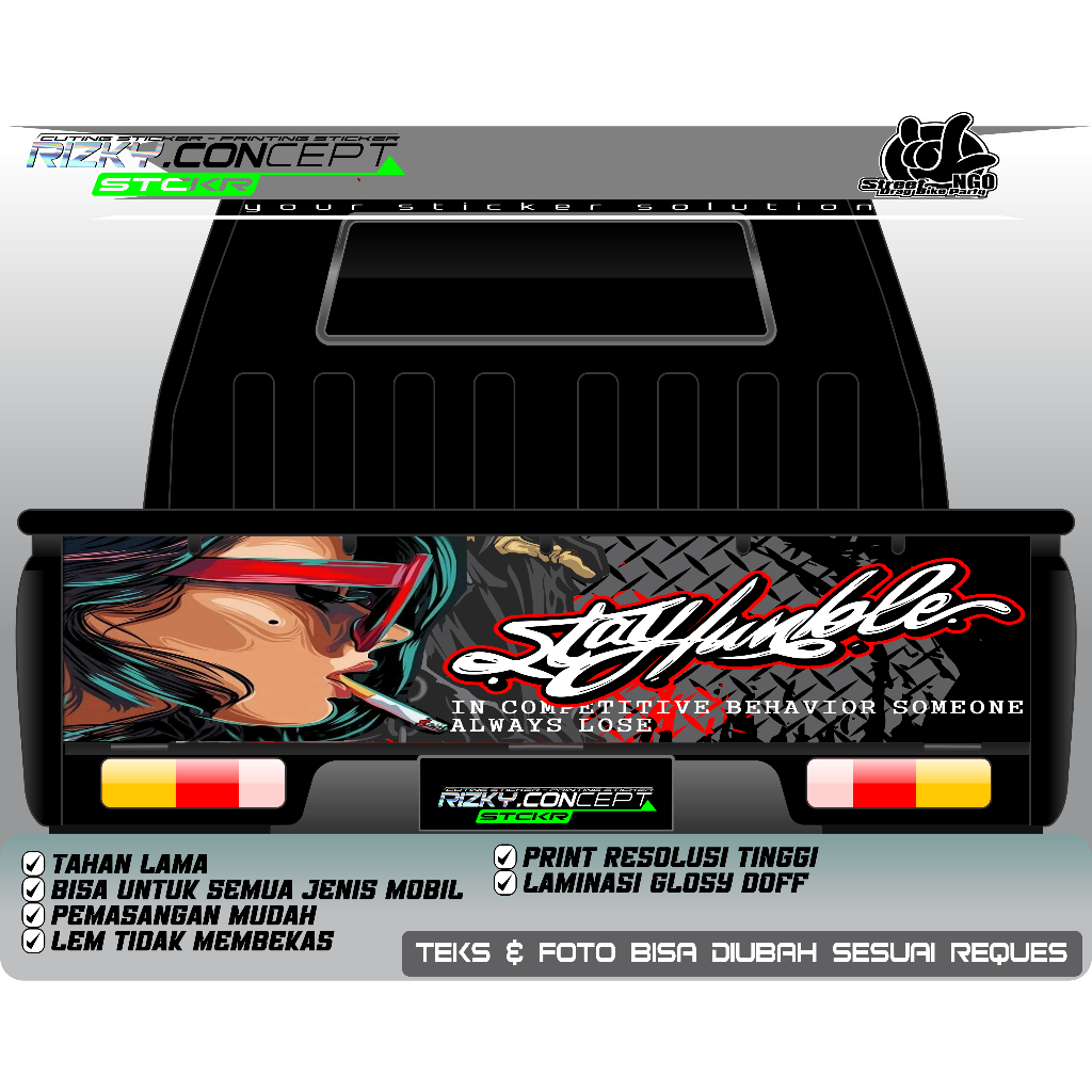 STIKER DECAL ( PRINTING ) PINTU BELAKANG L300 VARIASI KEREN MOBIL L300 L 42