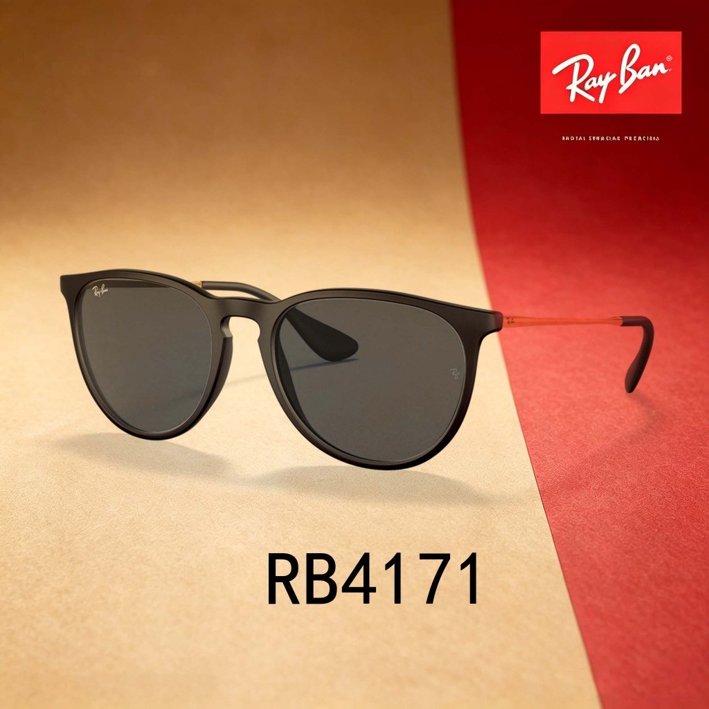 100% Original Kacamata Hitam Ray-Ban Erika RB4171 Black Green Unisex Sunglasses
