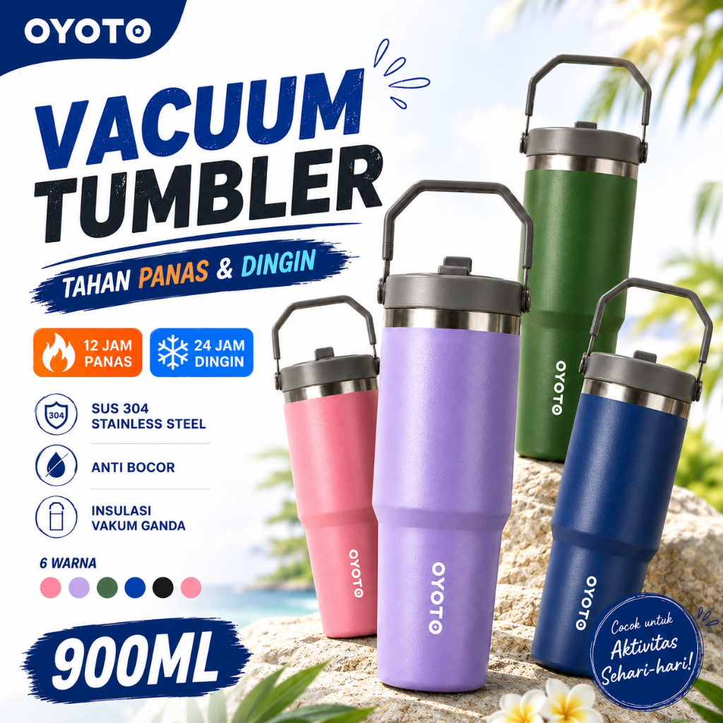 OYOTO Tumbler Botol Minum Tumbler Stainless Insulated Cup Vacuum Insulated Tahan Dingin Tumbler Aest