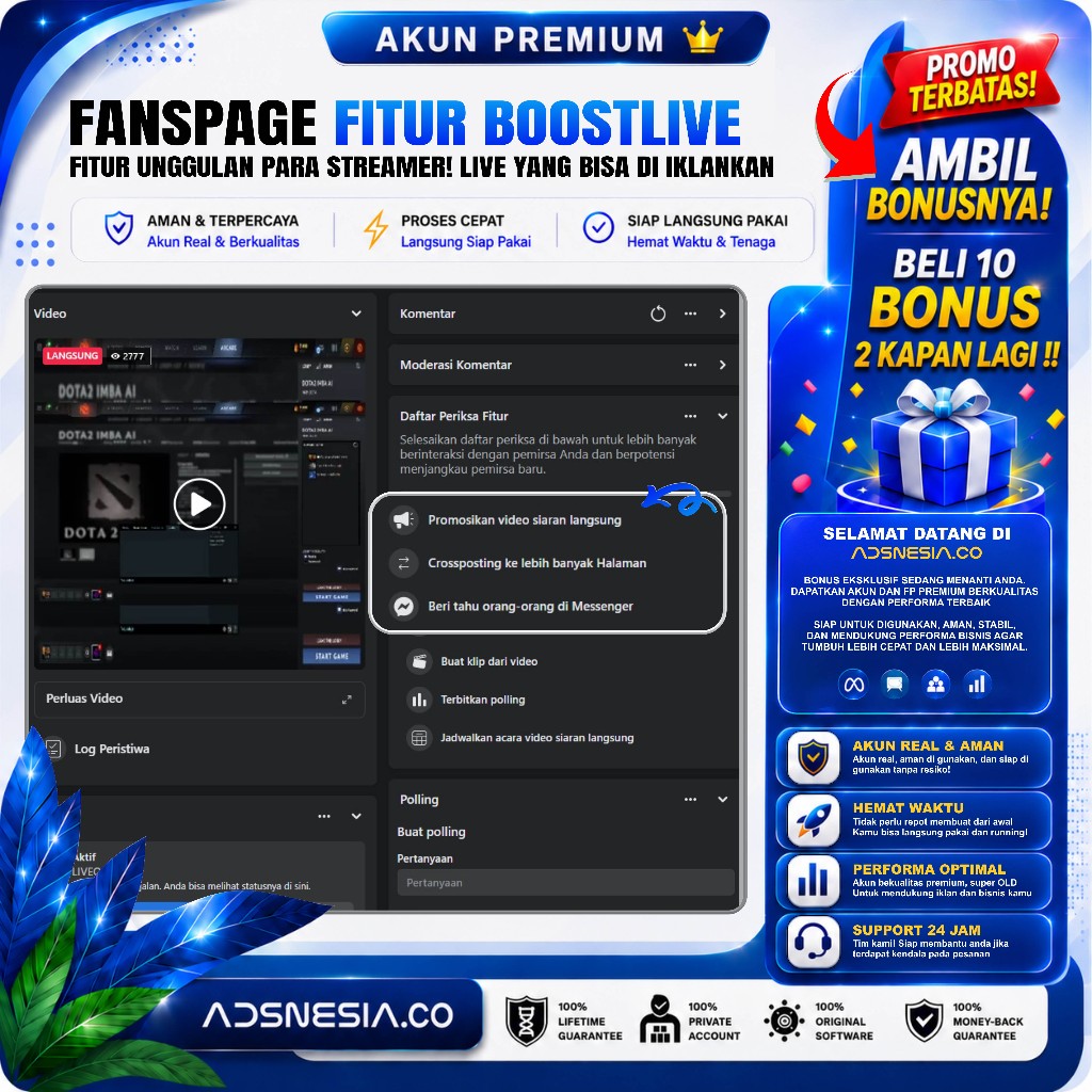 Fanspage Boostlive Facebook Gaming Fitur Boost Live Streaming Iklankan Video Siaran Langsung