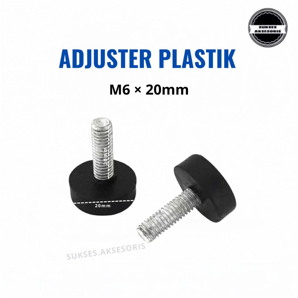 Adjuster M6 Diameter Plastik Stabil Kaki Meja