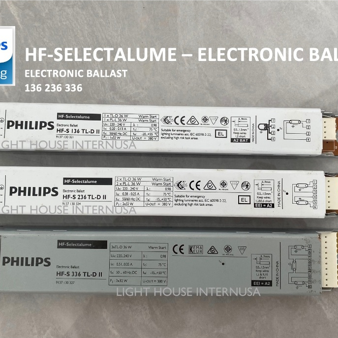 BALLAST HF-SELECTALUME 236W TLD II - ELECTRONIC BALLAST (BALLAST HFS 236 PHILIPS)