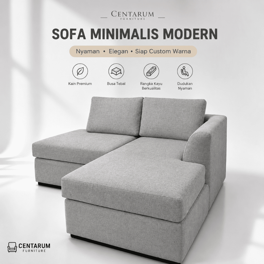 SOFA L SUDUT MINIMALIS BERKUALITAS BANDUNG, SOFA KEKINIAN