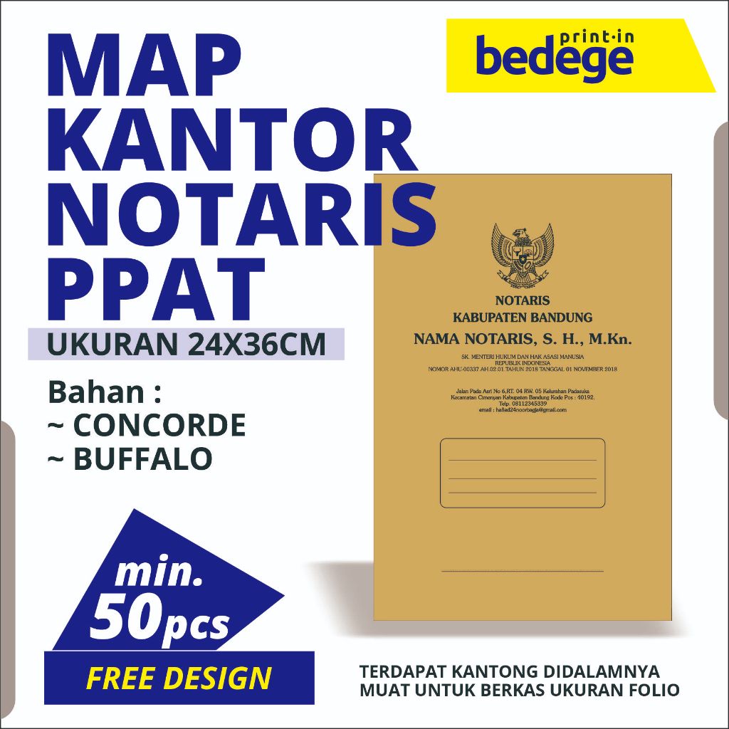 Map Notaris PPAT 24x36 Stopmap Akta Notaris Map Berkas Kantor Notaris Buffalo Concorde