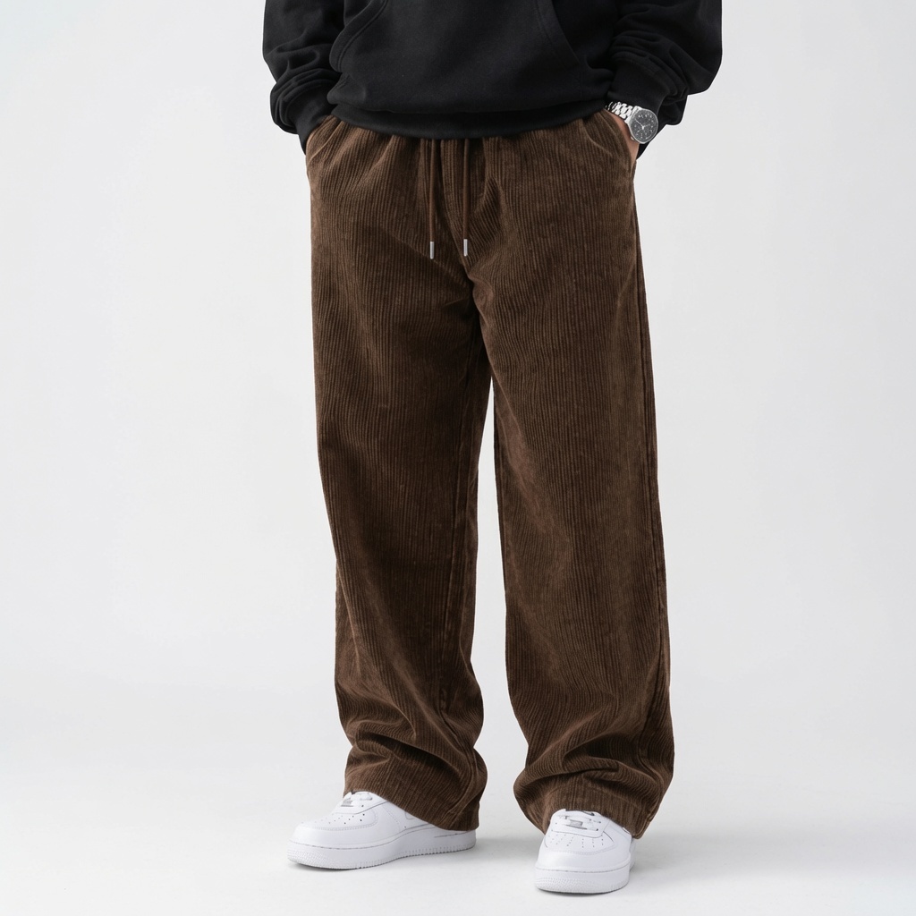 Humanly - Celana Panjang Corduroy Training Pants Casual Oversize