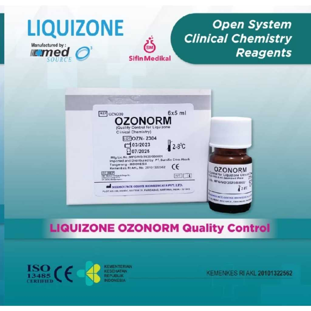 Reagen Kimia Control Normal Ozonorm merk Liquizone
