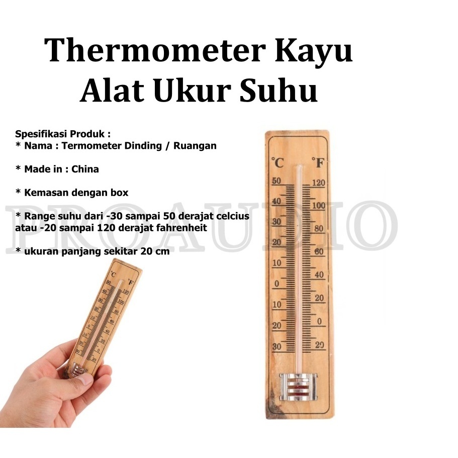 THERMOMETER KAYU - TEMPERATUR SUHU RUANGAN - ALAT UKUR SUHU RUANGAN Thermometer Kayu Alat Ukur Suhu 