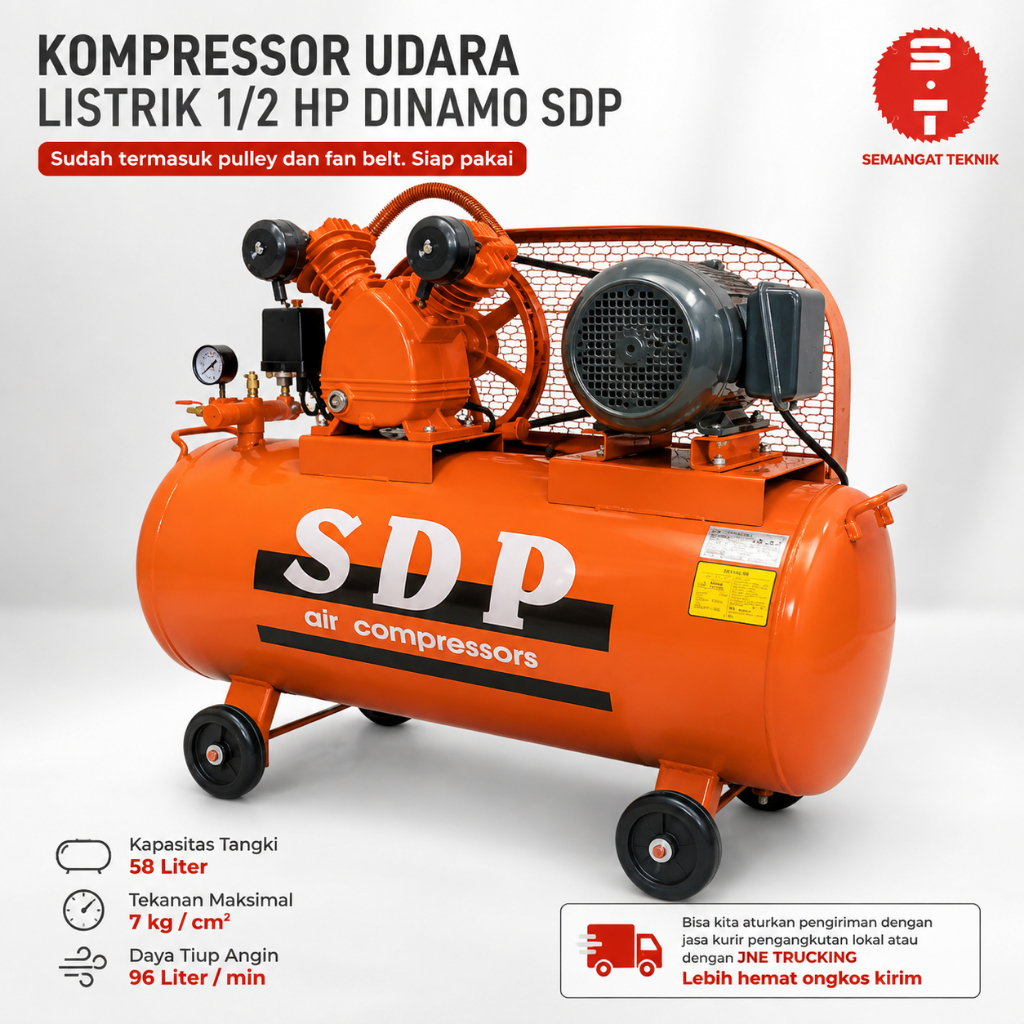 KOMPRESSOR KOMPRESOR COMPRESSOR UDARA ANGIN LISTRIK 1/2 HP DINAMO SDP