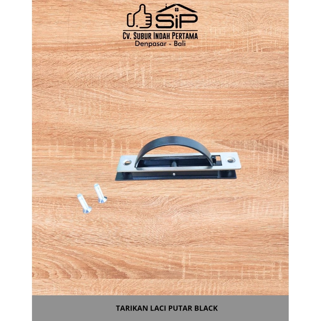 TARIKAN LACI PUTAR BLACK/Handle Lemari Minimalis/Tarikan Laci Tanam/Tarikan Laci Minimalis