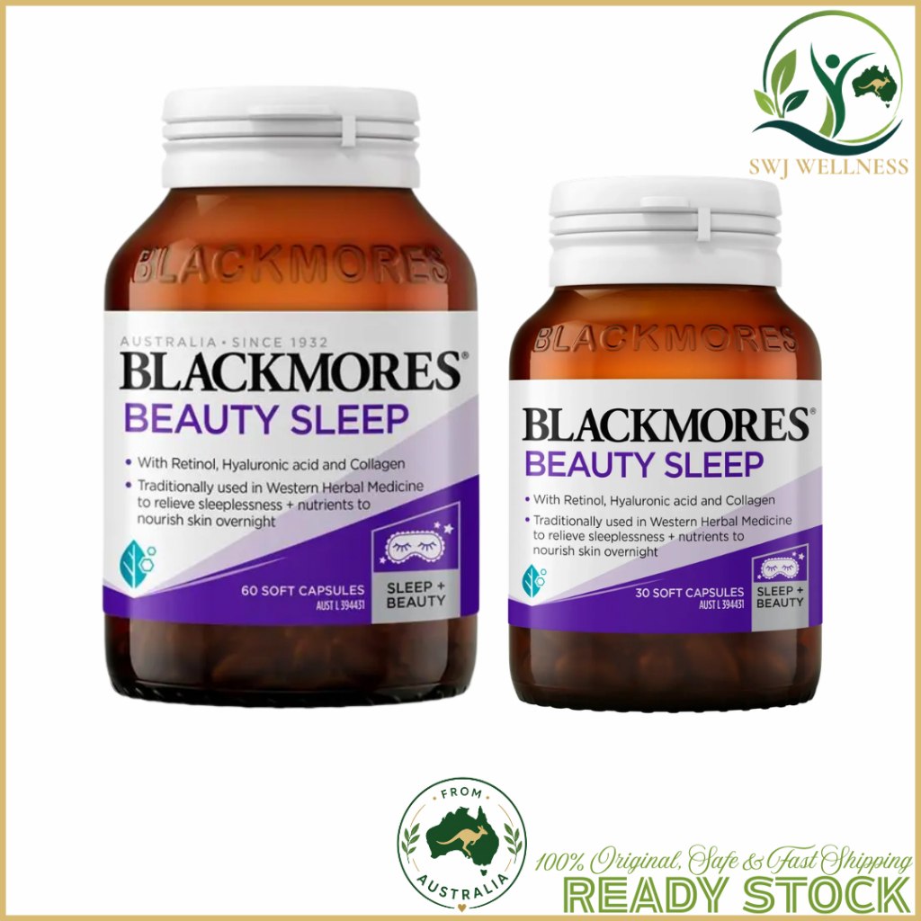 Blackmores Beauty Sleep 30 / 60 Capsules Vitamin Anti Aging Mengandung Retinol Hyaluronic Acid Kolag