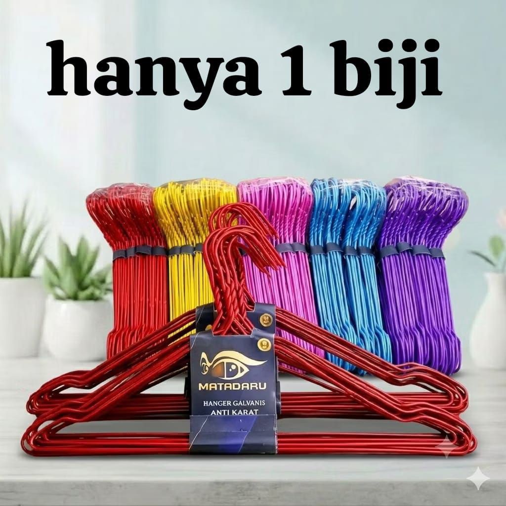 Hanger Kawat Warna Gantungan Baju Kawat Anti Slip dan anti karat Hanger Dewasa |