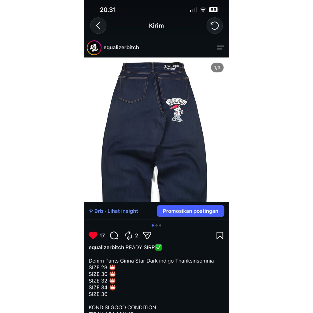 Denim Pants Ginna Star Dark indigo Thanksinsomnia